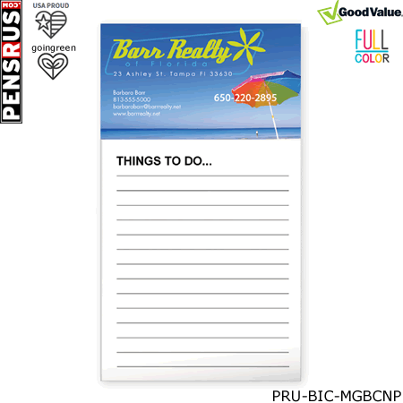 Business Card Magnet with 50 Sheet Notepad