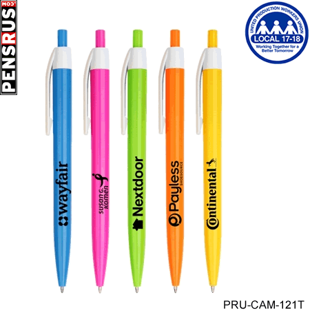 Lincoln Tropical Colored Barrels with White Trim Click Pen