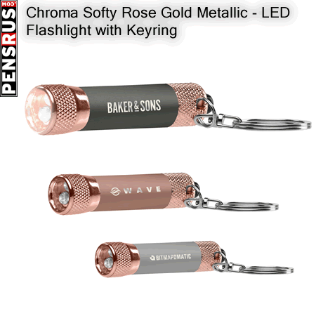 Chroma Softy Rose Gold Metallic - LED Flashlight with Keyring