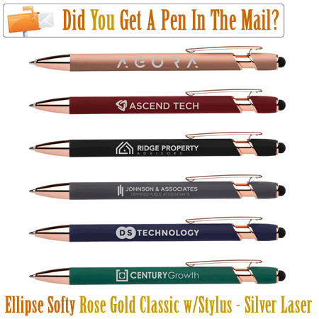 Ellipse Softy Rose Gold with Stylus - Silver Laser