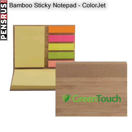Bamboo Sticky Notepad - ColorJet