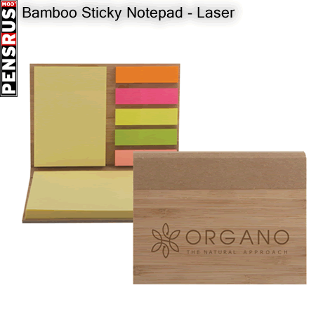 Bamboo Sticky Notepad - Laser