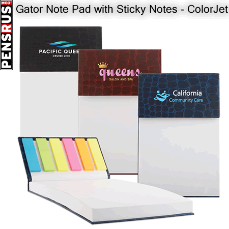 Gator Note Pad with Sticky Notes - ColorJet