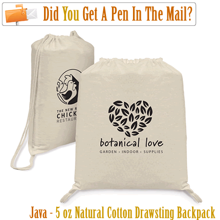 Java - 5 oz Natural Cotton Drawstring Backpacks