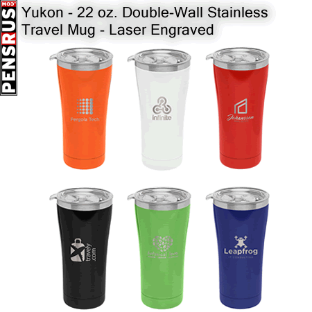 Yukon - 22 oz. Double-Wall Stainless Travel Mug - Laser Engraved