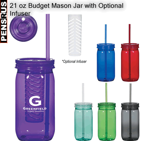 21 oz Budget Mason Jar with Optional Infuser