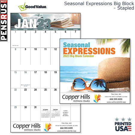 Seasonal Expressions Big Block Calendar - Stapled