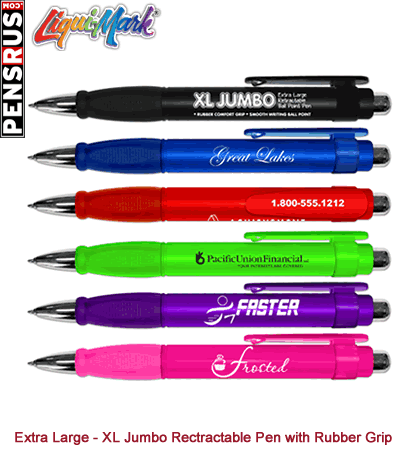 Extra Large - XL Jumbo Retractable Pen with Rubber Grip