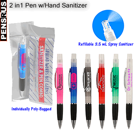 2 in 1 Pen with Hand Sanitizer
