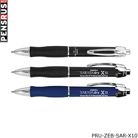 Zebra Sarasa Dry X-10 Retractable Gel Pen with Rubber Grip - 0.7mm