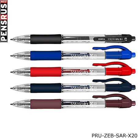 Zebra Sarasa Dry X-20 Retractable Gel Pen with Rubber Grip - 0.7mm