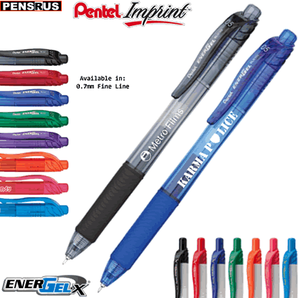 Pentel Energel X - 07mm Colors and White w/Colored Trims