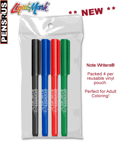 Note Writers - Fine Point Fiber Point Pens - USA Made 4 Pack