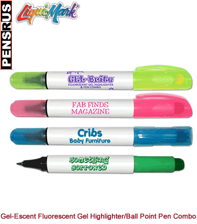 Gel-Escent Fluorescent Gel Highlighter and Ball Point Pen Combo