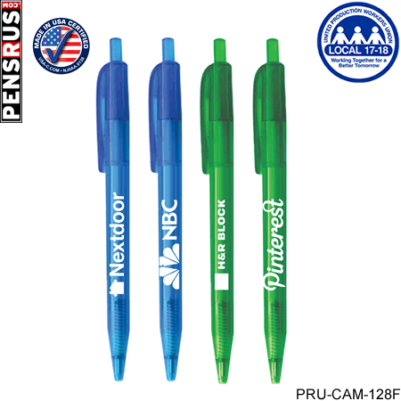 Union Printed - USA Eco Frosted Barrel Click Pens