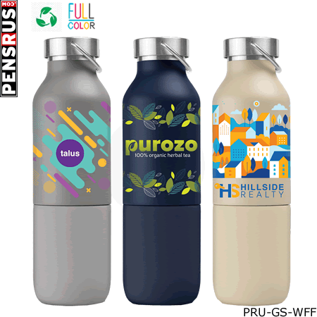 The Freya Duo - 2-in-1 20 oz. Double-Wall Recycled Stainless Steel Bottle with 11 0z. Tumbler - Colo