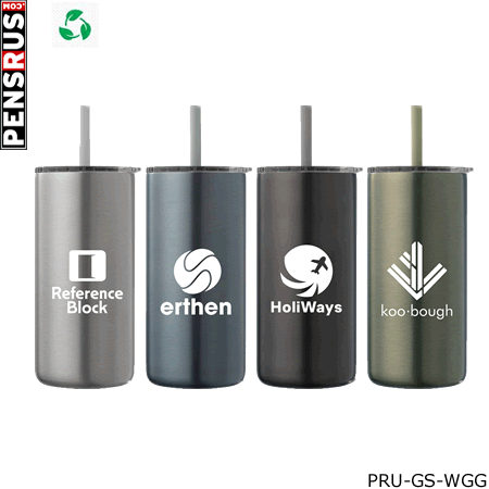 The Borealis Recycled Stainless Steel Straw Tumbler - 16 oz.