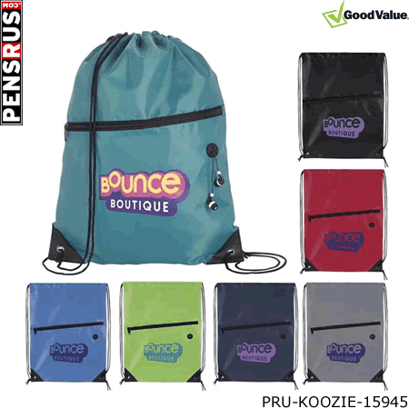 Good Value Front Zip Drawstring Backpack