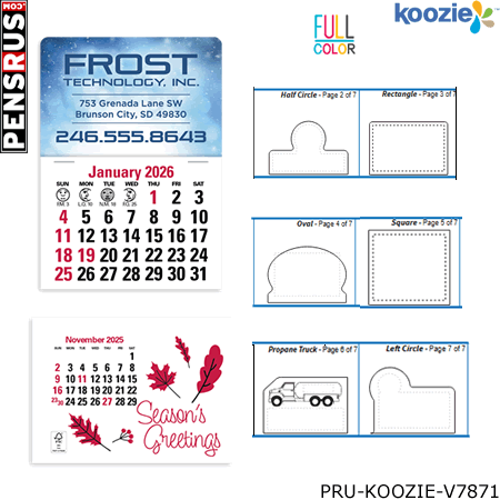 Triumph Calendars Press-N-Stick Full-Color Header Standard Calendar