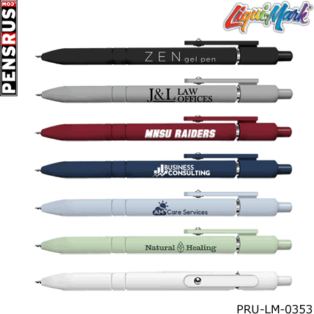 ZEN Soft Touch Rubberized Hybrid Ink Gel Pen with Fidget Ball Clip