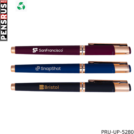 The Satin Soft Touch Earl Gel Pen - Rose Gold Accents (Recycled Aluminum)