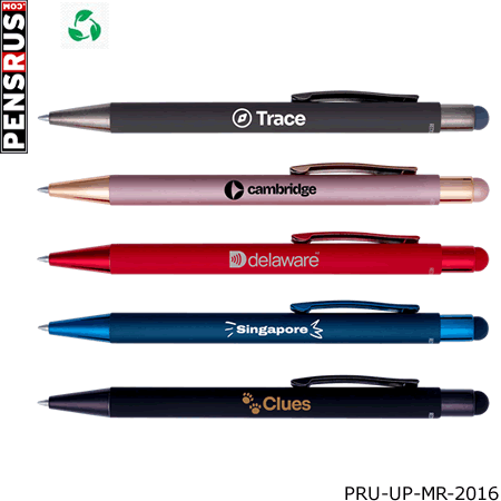 The Fleetwood Stylus Satin Soft Touch Gel Click Pen (Recycled Aluminum)