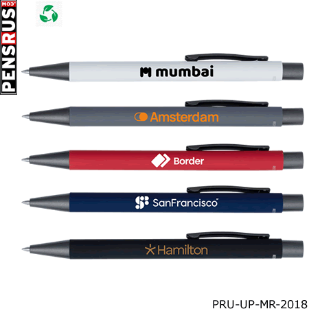 The Fleetwood Satin Soft Touch Gel Click Pen (Recycled Aluminum)